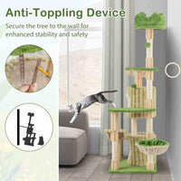 160cm Cat Tree Multi-Level Aesthetic Stripped Kitten Tower w/Sisal Posts Indoor