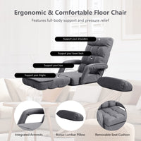 Multipurpose Lounger Chair w/Integrated Armrests & Bonus Lumbar Pillow