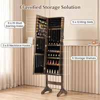 Giantex Freestanding Jewelry Armoire Cabinet w/Full Length Mirror