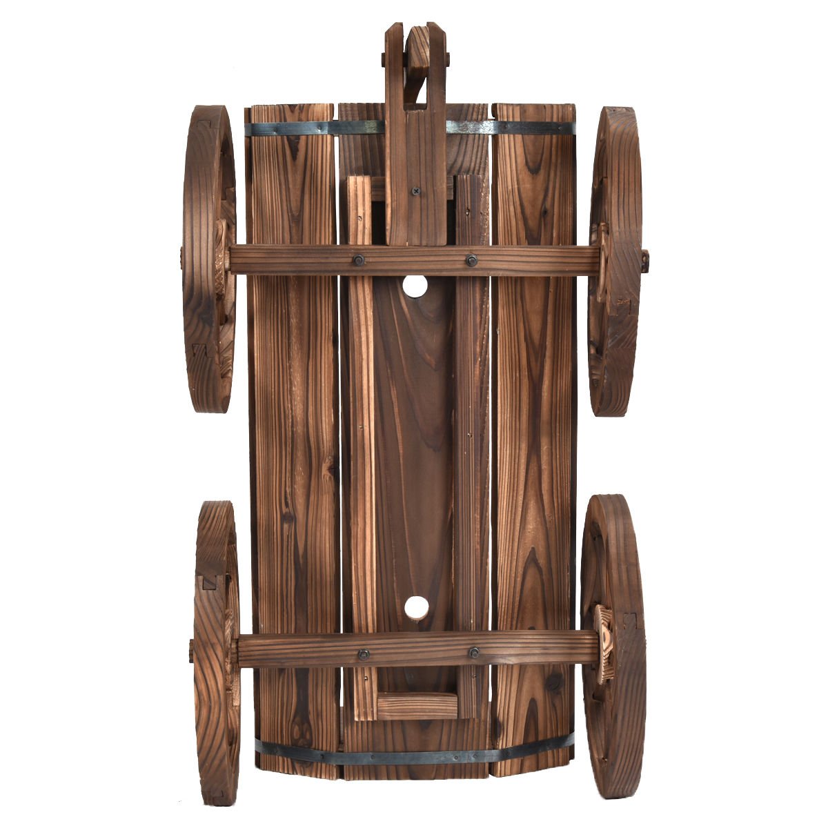 Giantex Wood Wagon Flower Planter Pot Stand