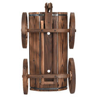 Giantex Wood Wagon Flower Planter Pot Stand