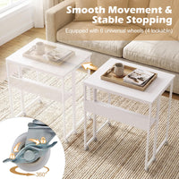 Giantex 63 cm Small Folding Desk with Smooth Rolling Wheels