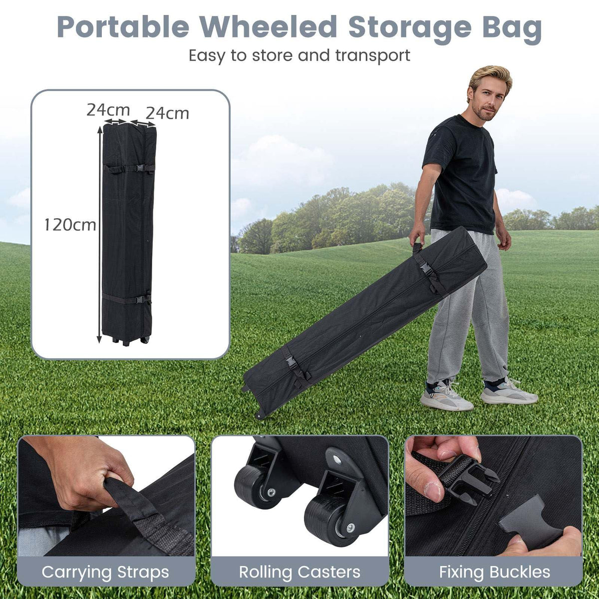 3 x 3 m Pop up Canopy Tent Outdoor Patio Commercial Sunshade Shelter