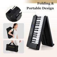 61-Key Foldable Piano Keyboard, Full-size Electronic Keyboard w/MIDI & Split Function