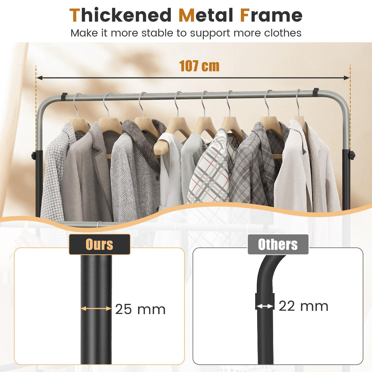 Giantex Double Rod Clothes Garment Rack with Adjustable Heights