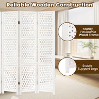 Giantex 4/6-Panel Folding Room Divider, 170CM Tall Carved Privacy Screen