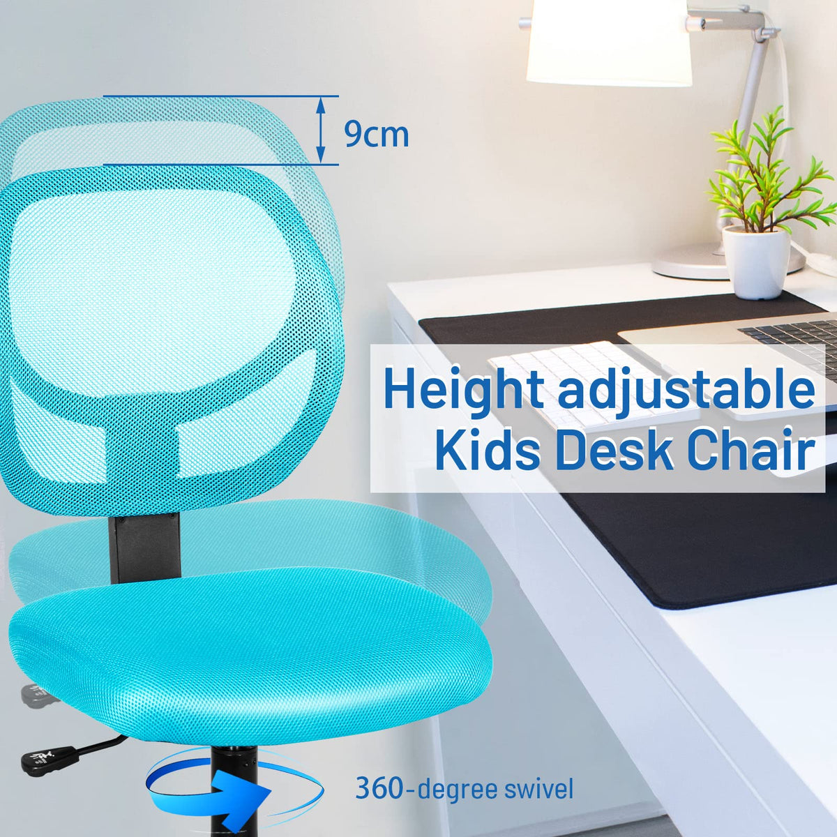 Ergonomic Low-Back Office Chair, Armless Computer Desk Chair, Swivel Mesh Computer Executive Chair