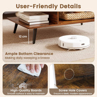 2-tier Coffee Table with 2 Open Shelves and Heavy-duty Metal Frame