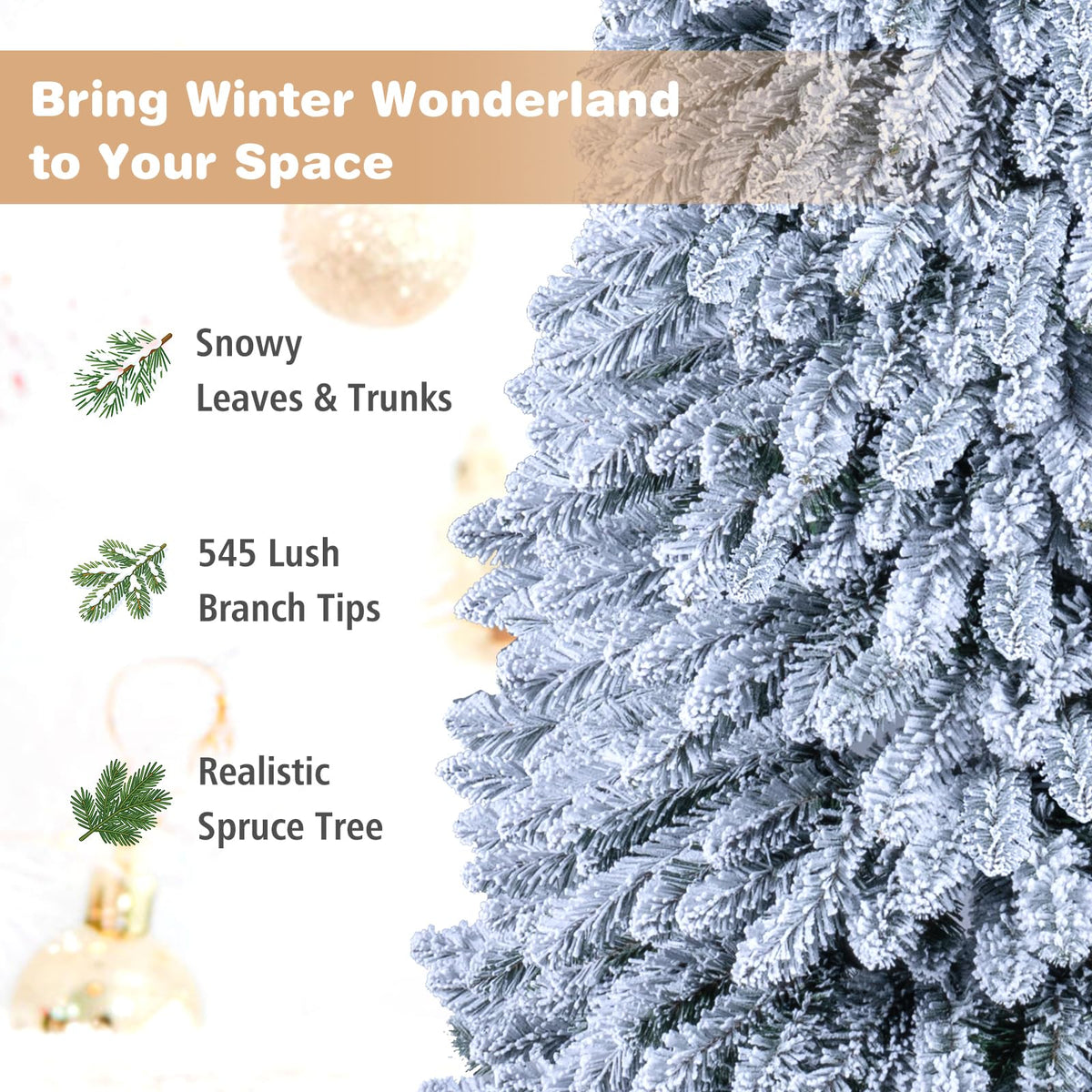 180/210cm Pop up Christmas Tree with Snowy Branch Tips