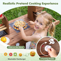 Pretend Play Market Food Cart with Ovens and Shelves for Boys and Girls