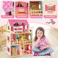 Toddler Fully Furnished Playhouse with 3 Stories for Kids