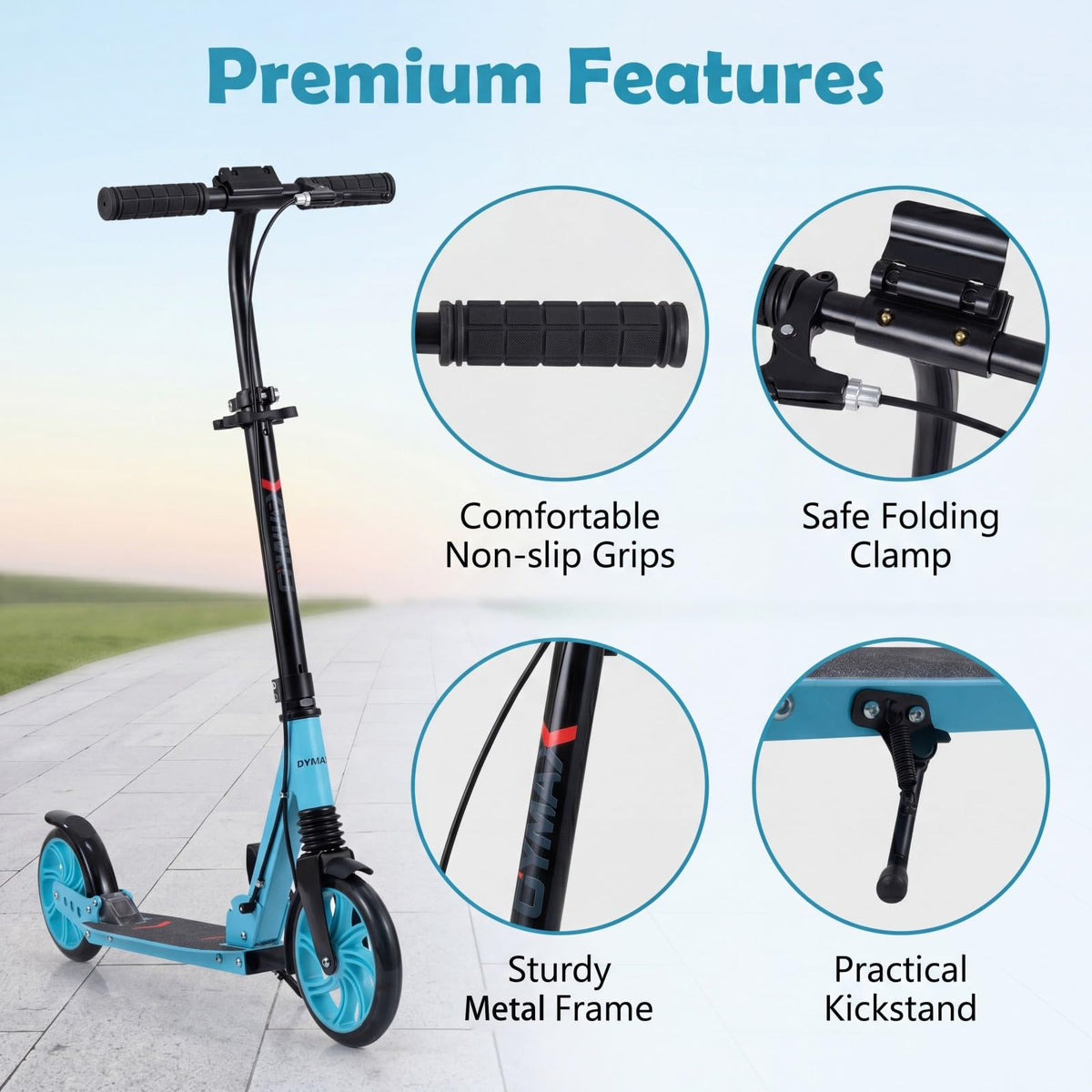 Foldable Kick Scooter for Teens Adults with Light-up Wheels