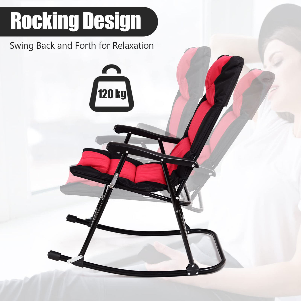 3 Pieces Outdoor Rocking Chairs with Round Table