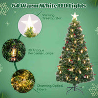 Artificial Xmas Tree Optic Fibre with 8 Lighting Modes and Kerosene Lamps