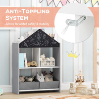 Playhouse Kids Bookshelf with Writable Chalkboard and Whiteboard