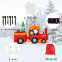 2.6M Christmas Inflatable Light Up Santa Train for Garden & Lawn