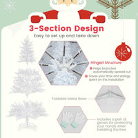 185CM Pre-Lit Artificial Christmas Tree with 11 Lighting Modes