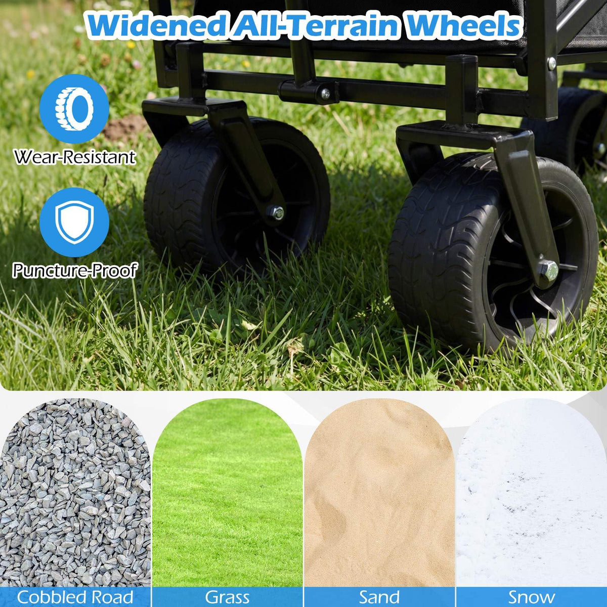 Collapsible Wagon with Removable Canopy and Adjustable Handles