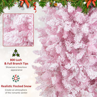 2.1M Pre-Lit Artificial Hinged Christmas Tree with 8 Lighting Modes