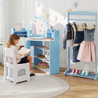 Corner Kids Vanity with Lights and 3 Storage