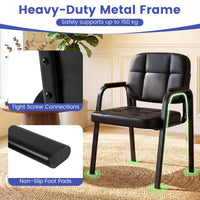 Waiting Room Guest Chairs with Padded Armrests Set of 2/4