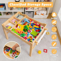 2-in-1 Kids Activity Table with Reversible Tabletop and Storage Compartments