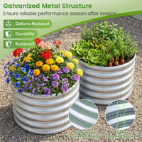 Galvanized Raised Garden Bed, Round/Rectangular Outdoor Planter Box