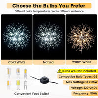 160cm Crystal Floor Lamp, Modern Freestanding Dandelion Light with Acrylic Crystals