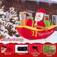 2.1M Long Christmas Inflatables with Navigation Light for Yard
