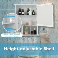 Wall-mounted Bathroom Cabinet with Adjustable Shelf and Open Compartments