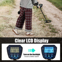 Metal Detector for Adults, Professional Higher Accuracy Gold Detector with Backlit LCD Display