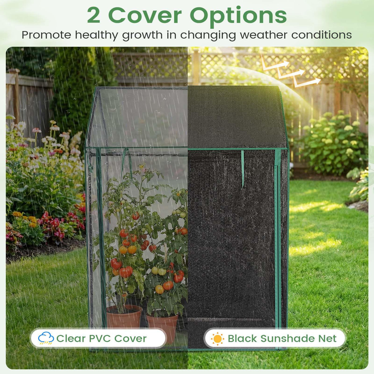 Tomato Mini Greenhouse 130 x 90 x 173 CM, Portable Clear PVC Cover