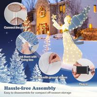 152cm Pre-Lit Christmas Angel Decoration with 120 LED Lights