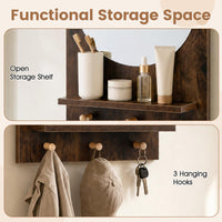 Giantex Bathroom Mirror w/Storage Shelf & Hanging Hooks