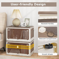 3-Pack Stackable Storage Bins with Lids 204 L Collapsible Plastic Container Box