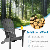 Outdoor Adirondack Chair Acacia Wood Durable Patio Garden Deck 160kg Capacity