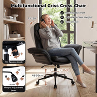 Criss Cross Chair with Rocking Backrest and Removable Cushion