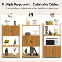 Bamboo Storage Cabinet with 3 Shelves for Bathroom