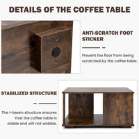 Giantex 2-Tier Square Coffee Table with Storage, Thickened Board Structure