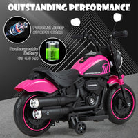 Kids Electric Motorcycle with Training Wheels & LED Headlights