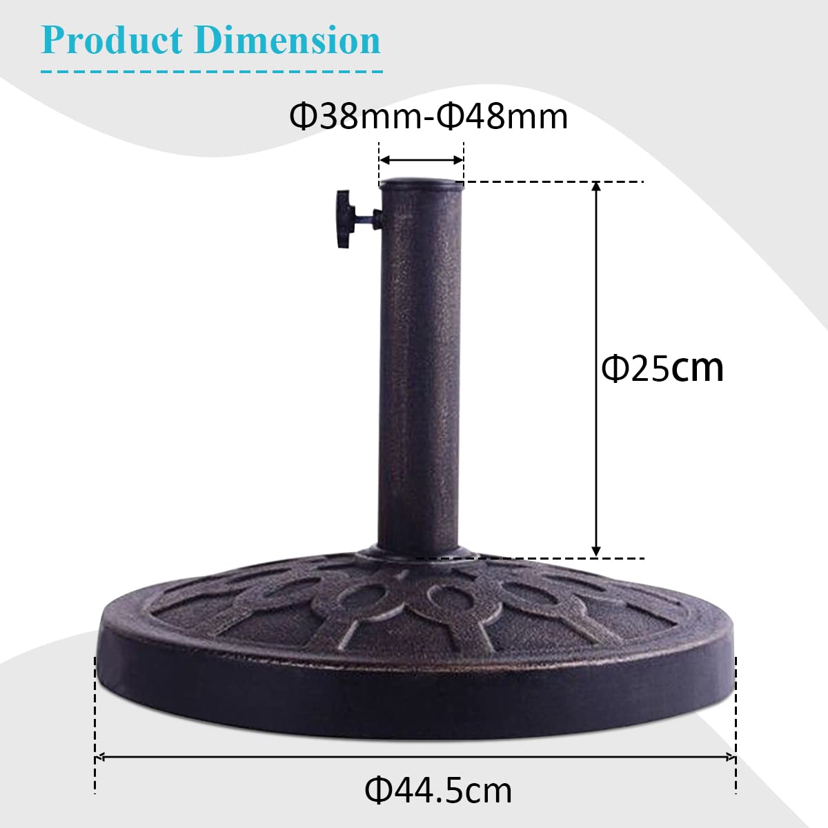 Half Round/Round Resin Umbrella Base, Outdoor Patio Umbrella Holder