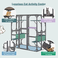 Large Outdoor Wooden Cat House 180cm Catio Enclosure w/Weatherproof Asphalt Roof