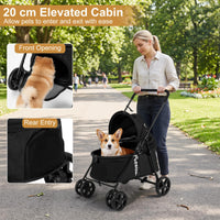 Pet Stroller for Dogs with 360 Swivel Wheels and One Step Brake