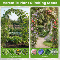 Garden Metal Arch Trellis with Ground Stakes, Outdoor Arch Archway
