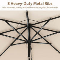 3m Solar Patio Umbrella with 24 LED Lights Vented Top and Ruffles