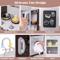 Kids Kitchen Playset Corner Toy Wooden Kitchen Set