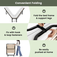 Folding Bed with Mattress, Roll Away Guest Bed for Adult