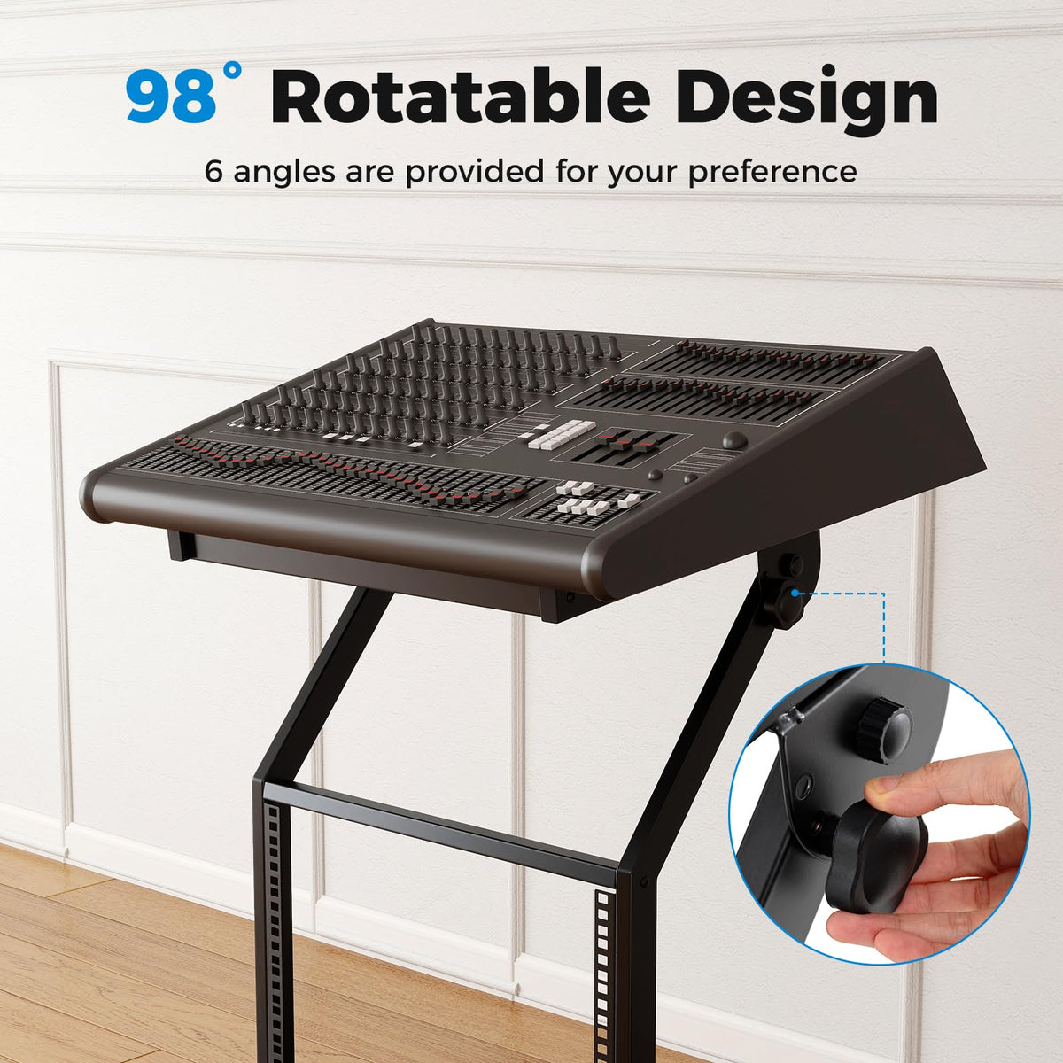 2 Layer Professional Audio Rack Mount with Lockable Wheels