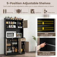 Giantex 180cm Kitchen Pantry Storage Cabinet w/Built-in Charge Station