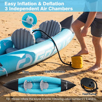 Inflatable Kayak 2 Person, 10.5 FT Tandem Touring Kayak